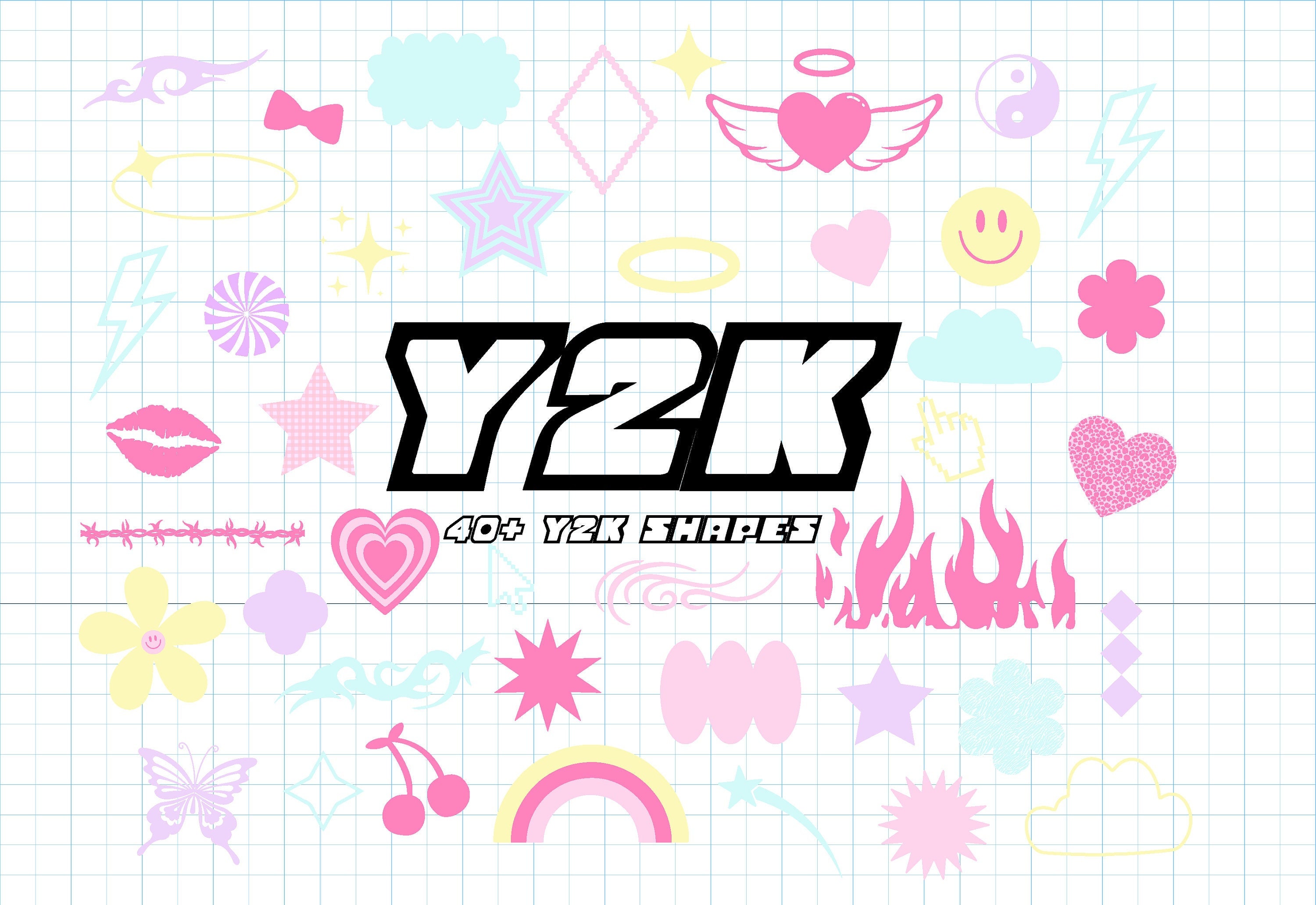 vibrant Y2K clipart themes