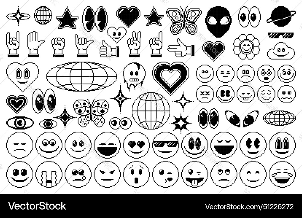 vibrant Y2K emojis styles