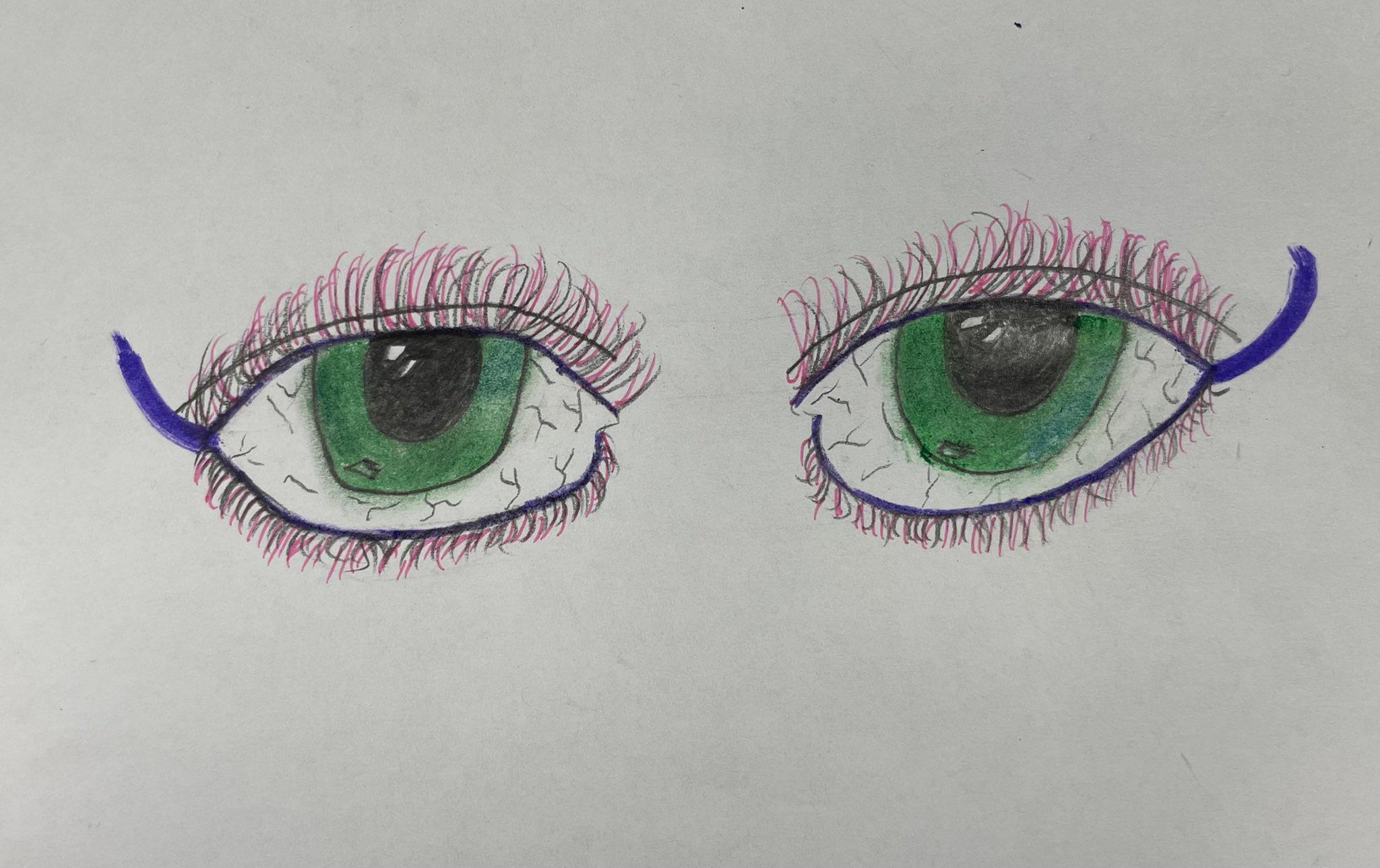 vibrant Y2K eyes illustration