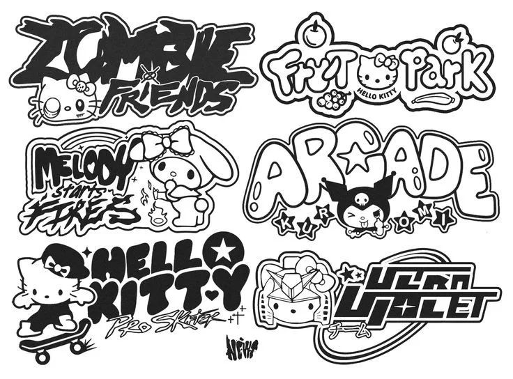 vibrant y2k graffiti designs