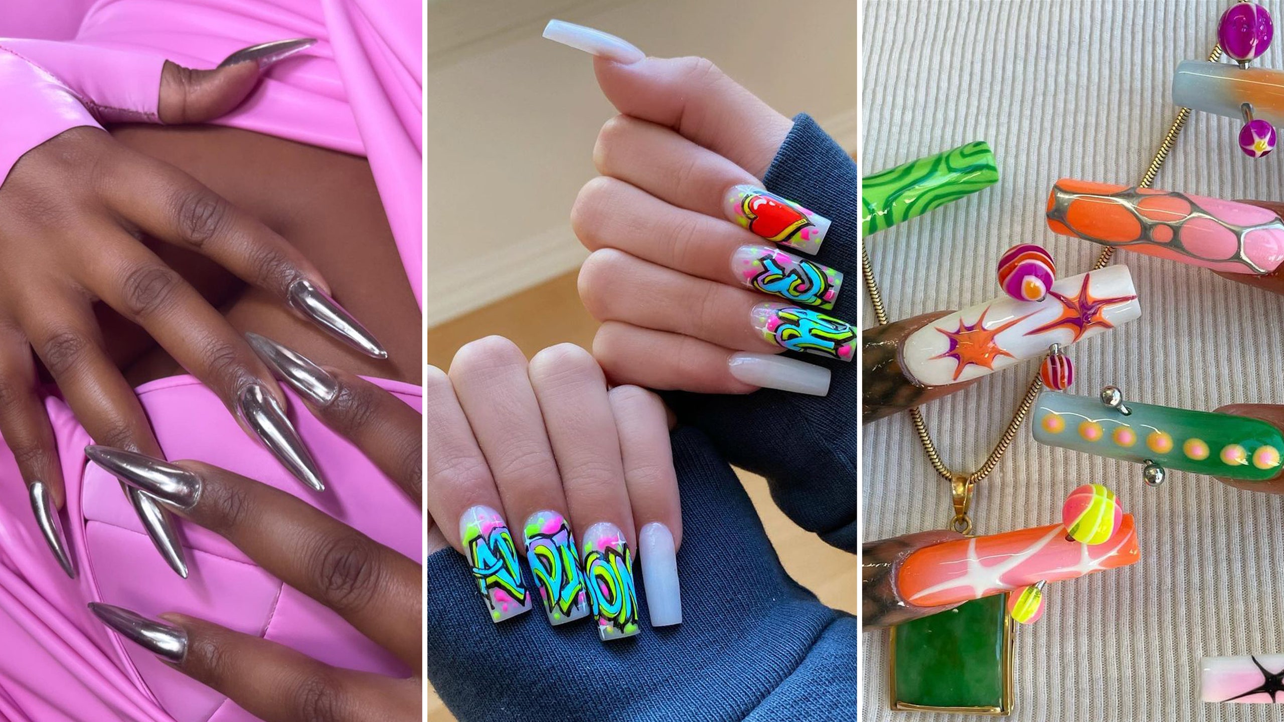 vibrant Y2K nail designs