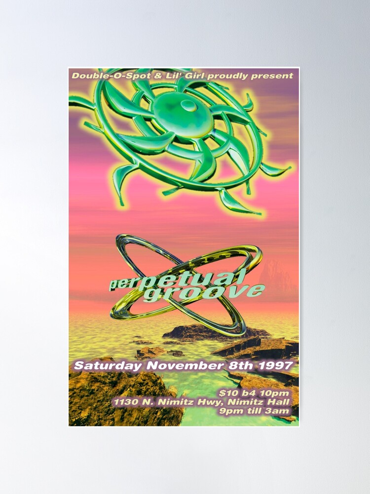 vibrant Y2K party flyer graphics