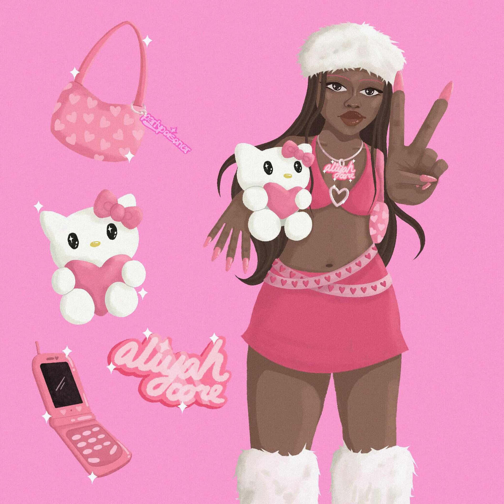 y2k black girl Hello Kitty pfp 0042