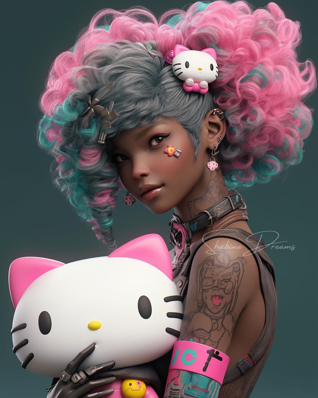 y2k black girl Hello Kitty pfp 0057