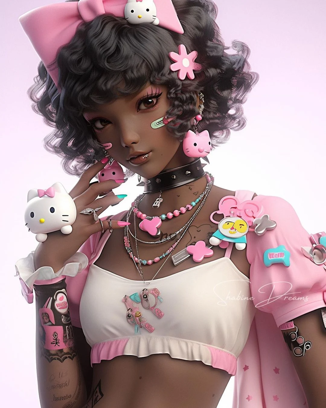 y2k black girl Hello Kitty pfp 0073