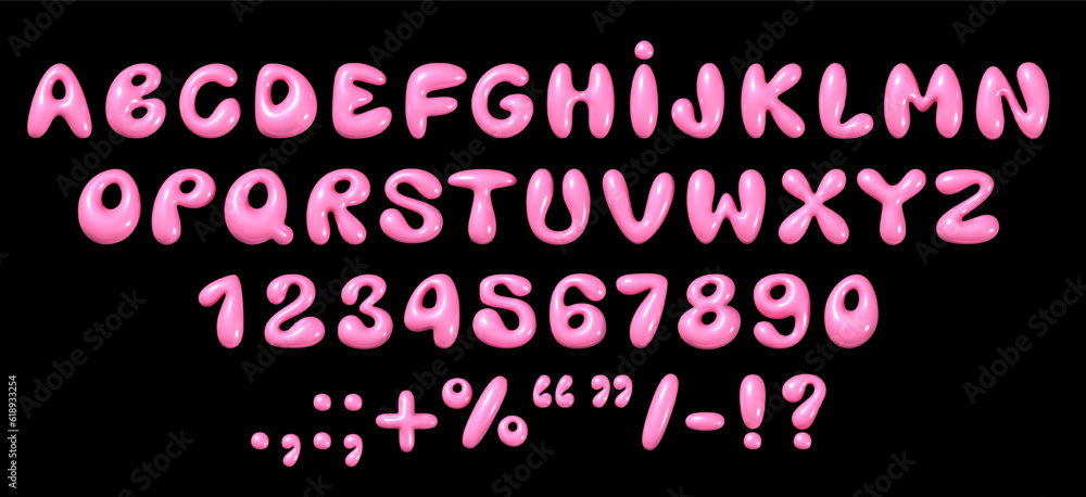 y2k bubble font design