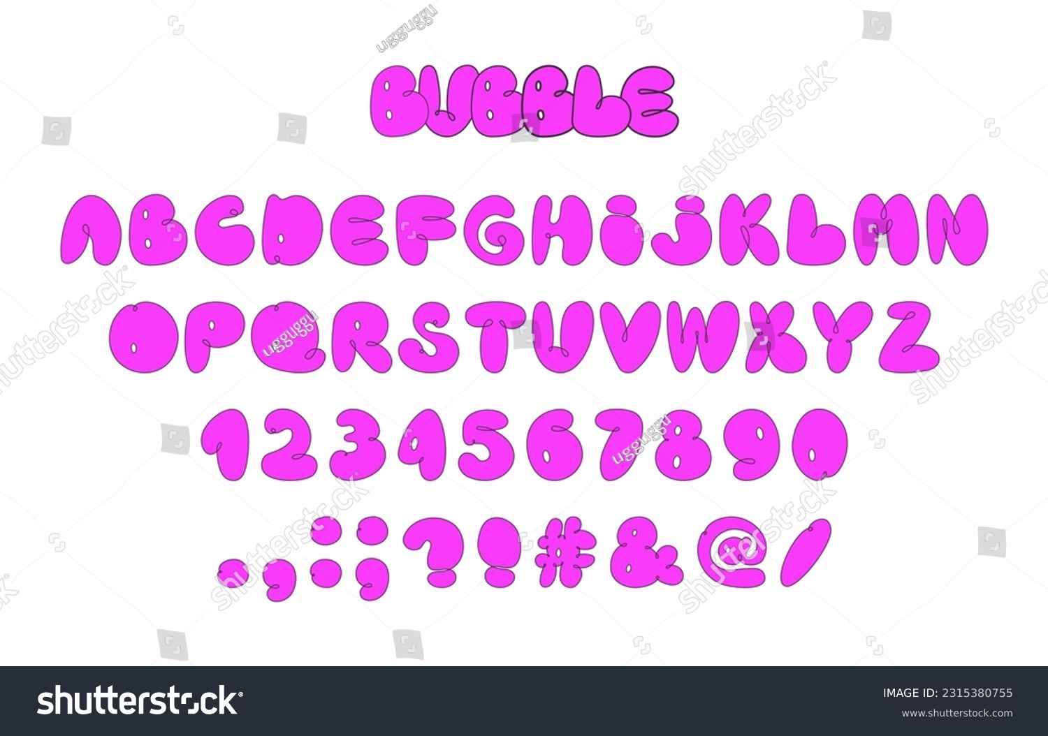 y2k bubble font 0071