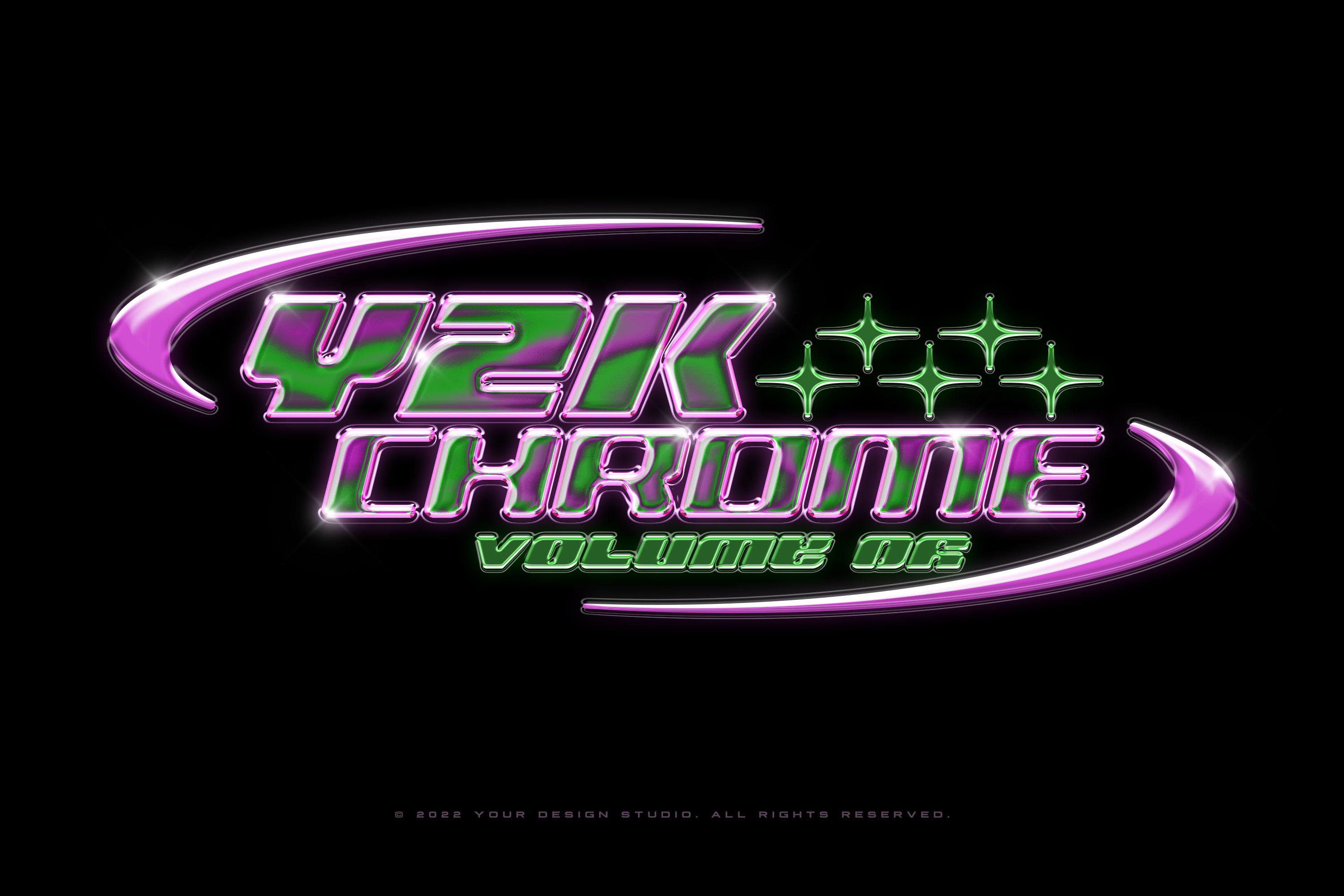 y2k chrome font 0016