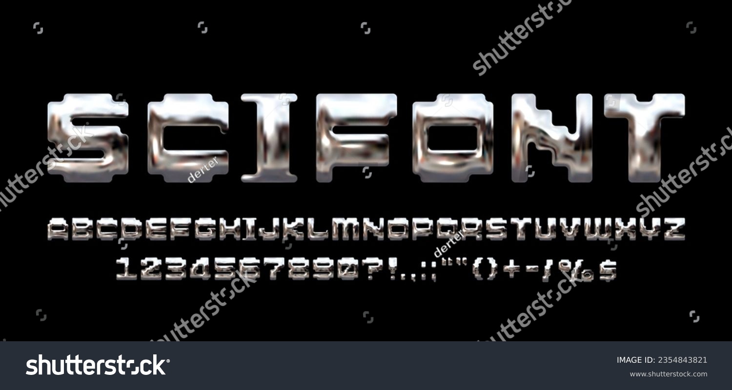 y2k chrome font 0021