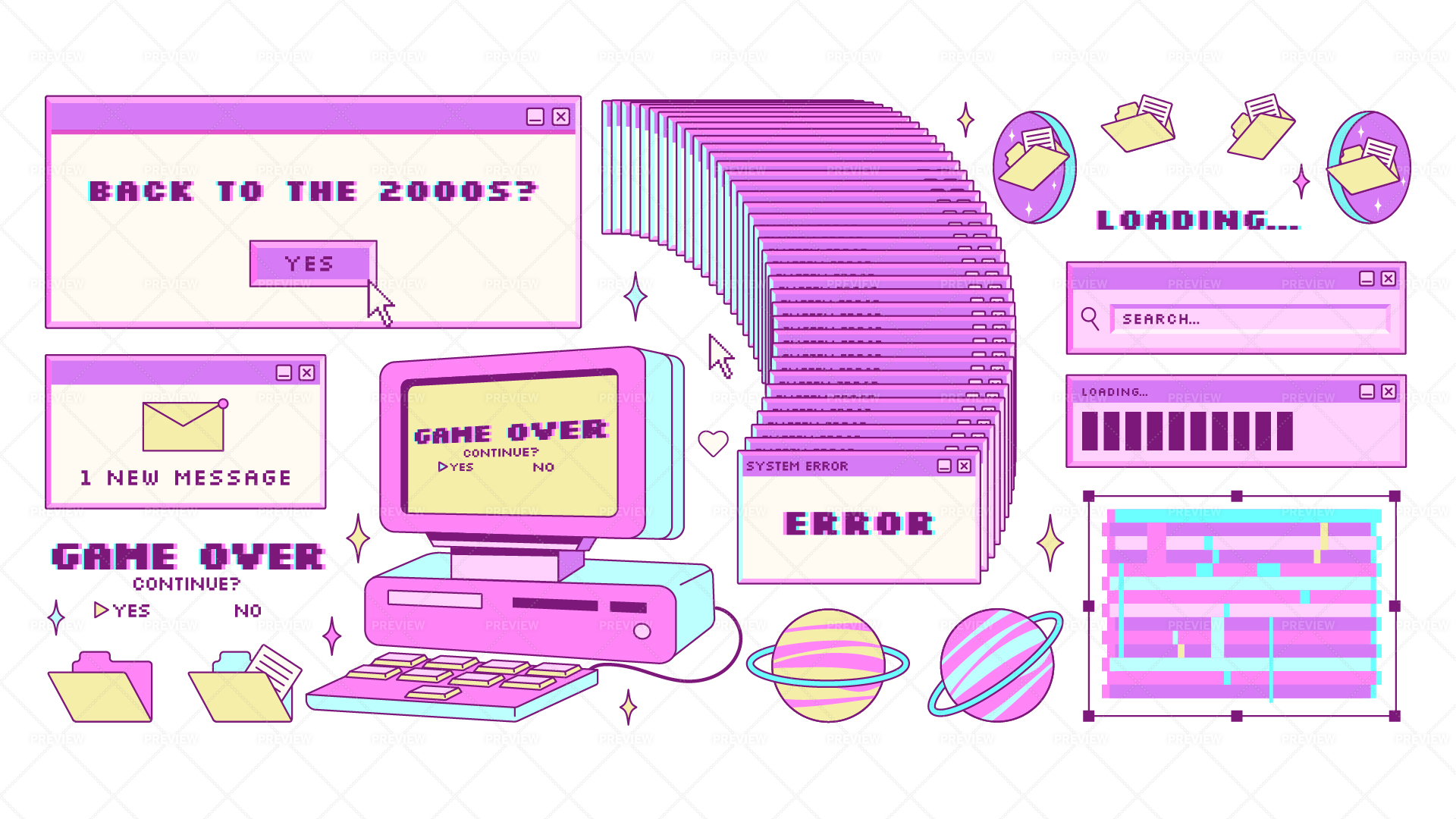 Y2K computer aesthetic trends