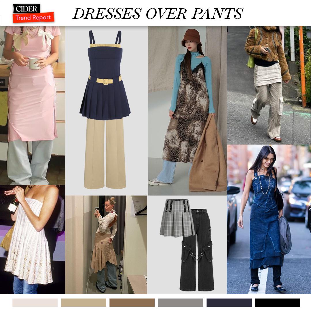 Y2K dress over jeans styles