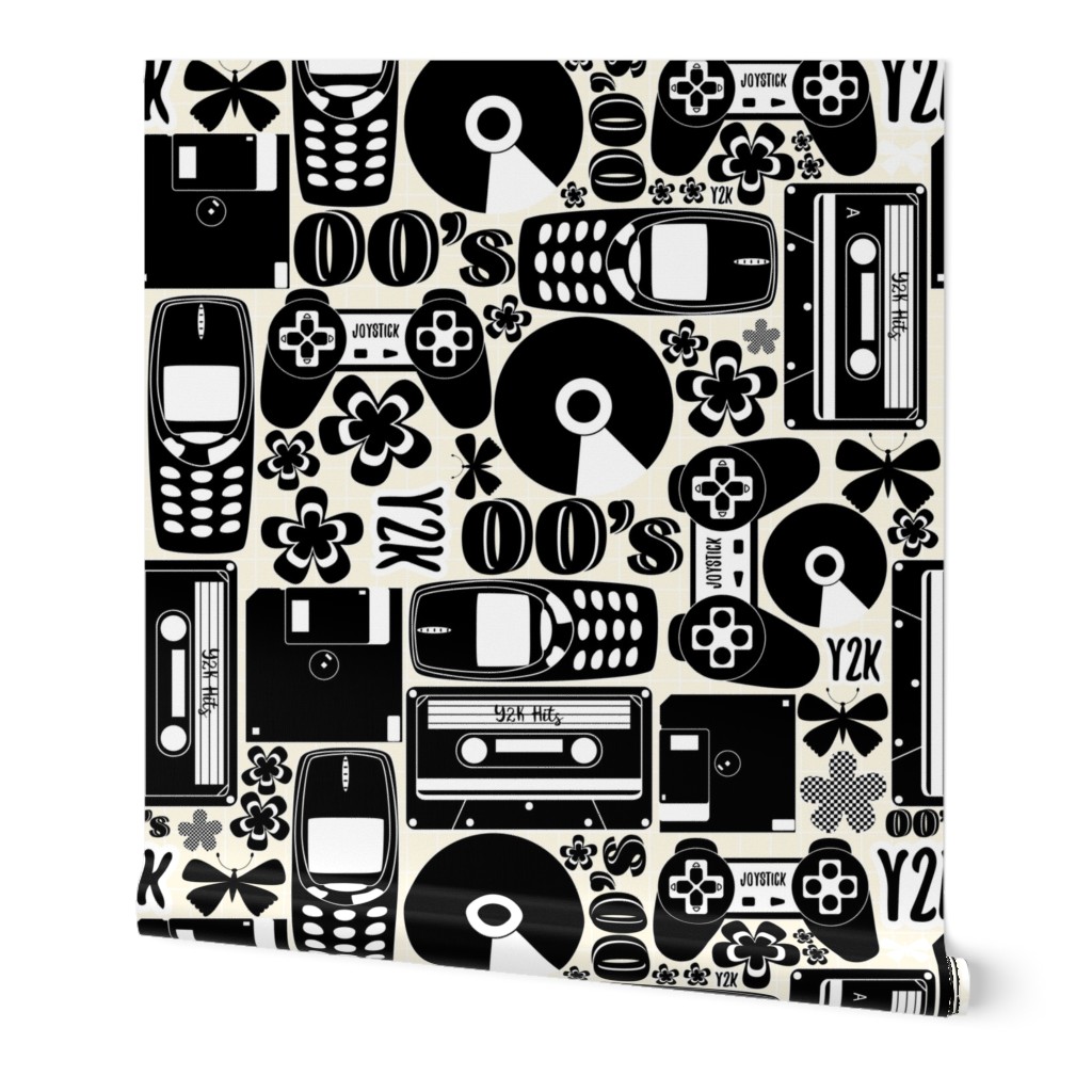 y2k-inspired black and white wallpaper styles