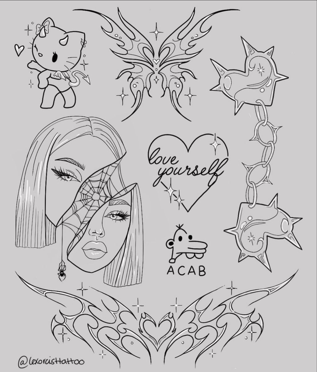 y2k-inspired tattoo flash ideas