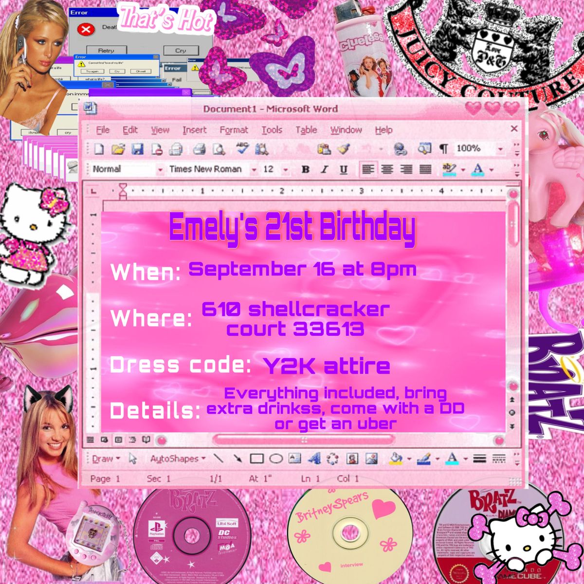 y2k party invitation 0056