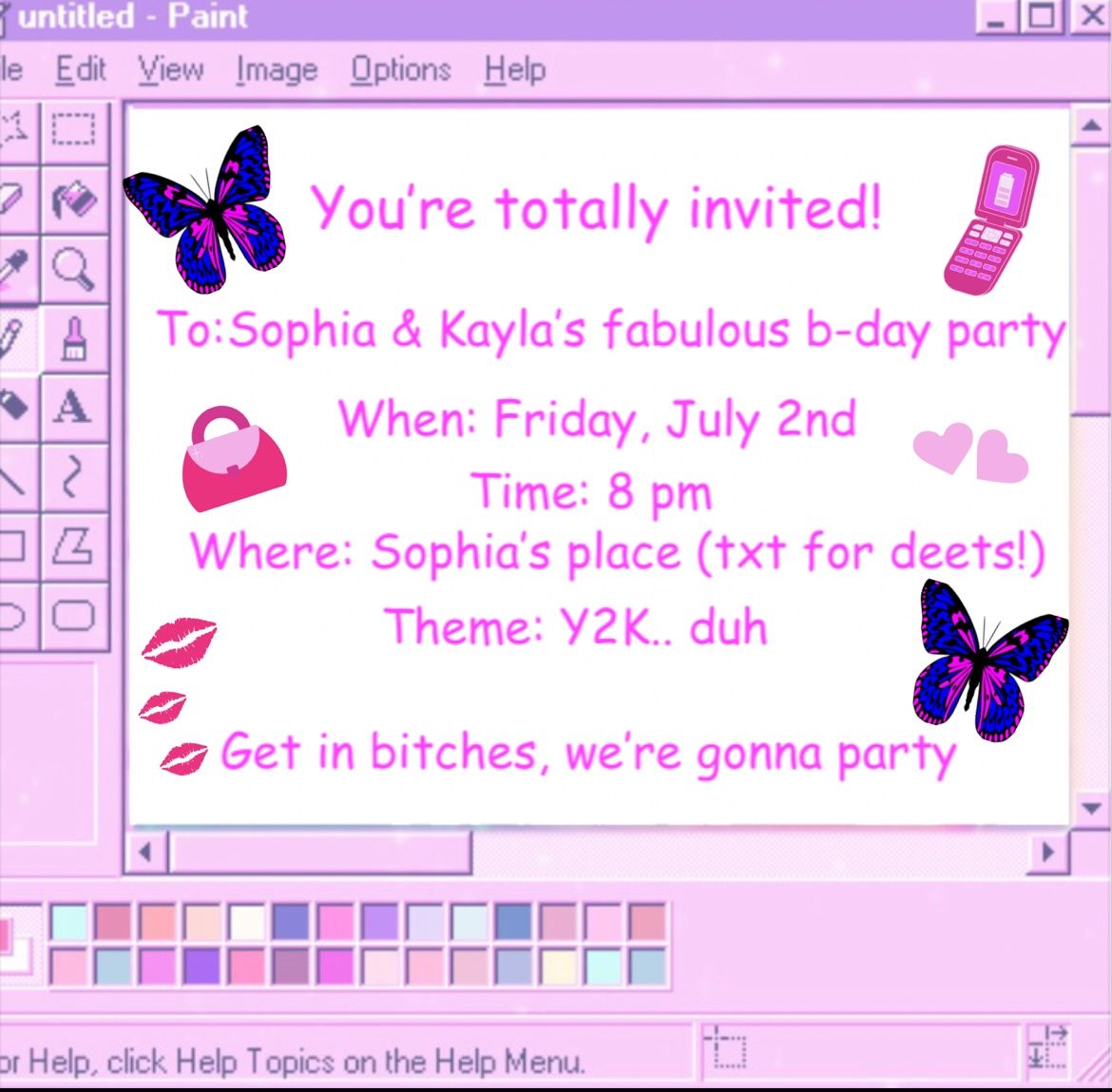 y2k party invitation 0087