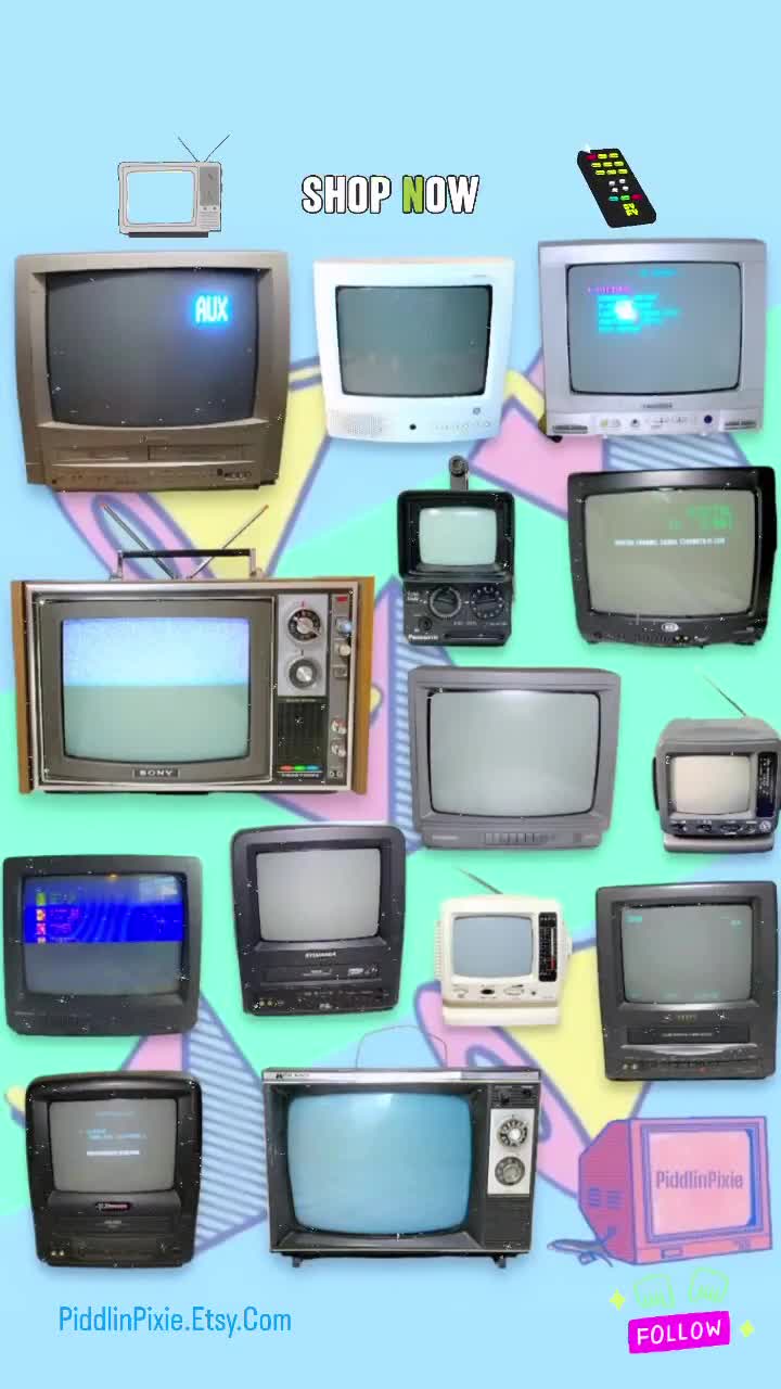 Y2K retro TV screen visuals