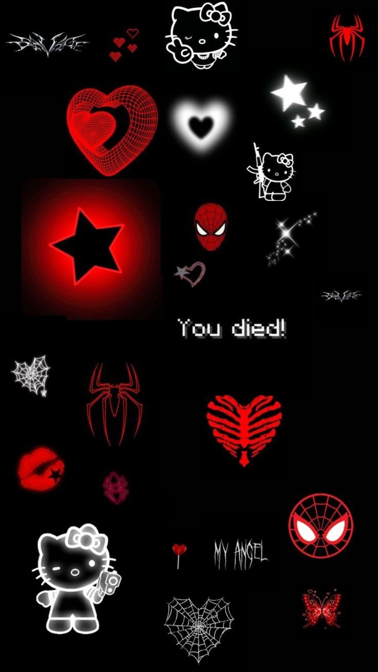 y2k spider heart wallpaper 0052