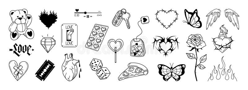 y2k tattoo flash 0021