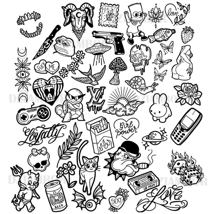 y2k tattoo flash 0022