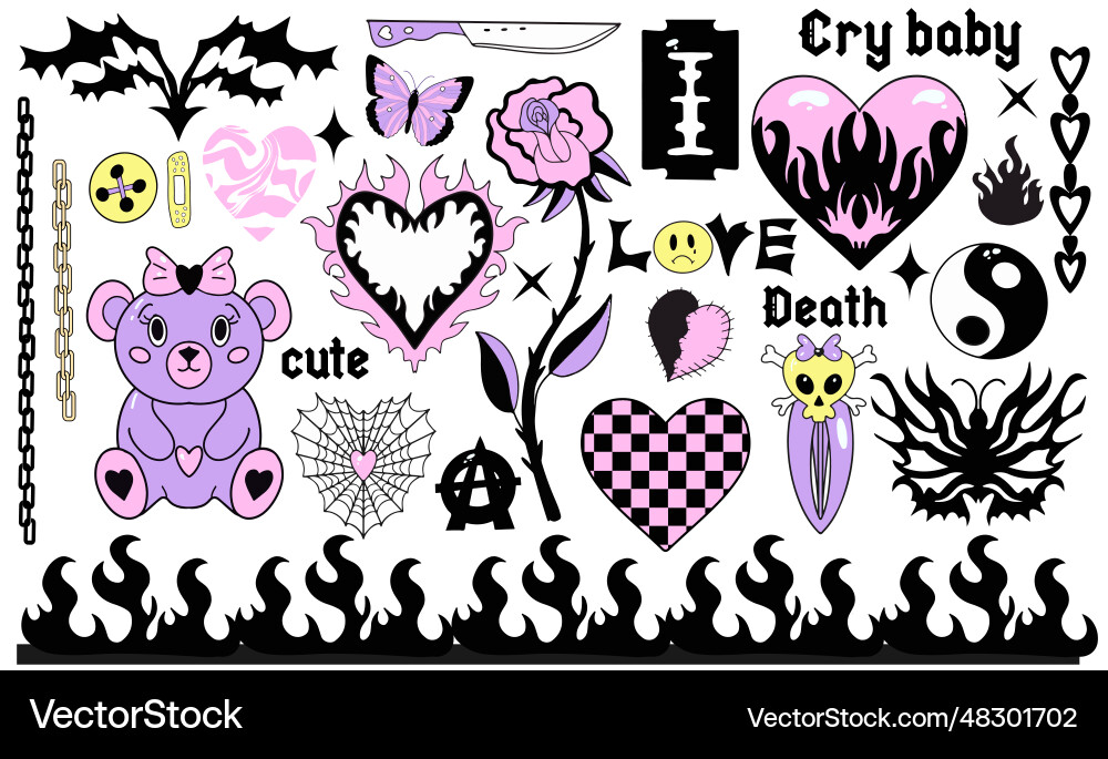 y2k tattoo flash 0025