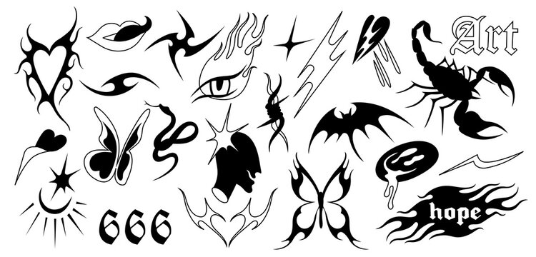 y2k tattoo flash 0065