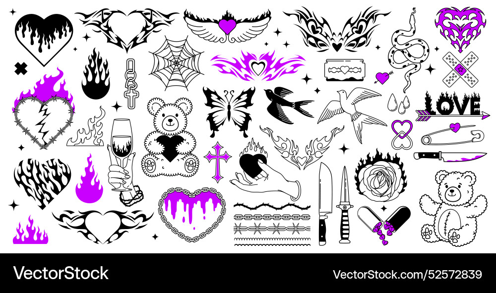 y2k tattoo flash 0068